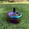 Rainbow Color Stainless Steel Ashtray Press Rotary Portable Ash Tray Metal Ashtray With Lids